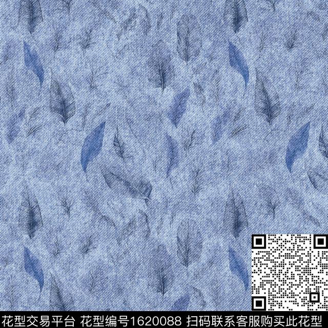 羽毛肌理绿植树叶数码印花华亿平台下载（图片编号: 1620088） - 瓦栏（Walan）