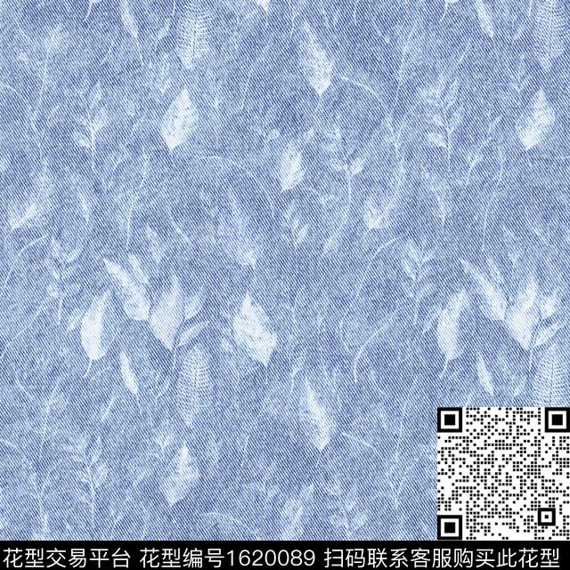 肌理绿植树叶牛仔纹理数码印花华亿平台下载（图片编号: 1620089） - 瓦栏（Walan）