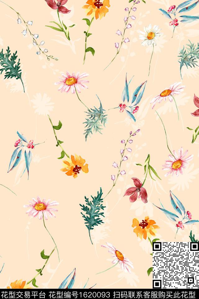 影花年轻女装花卉数码印花华亿平台下载（图片编号: 1620093） - 瓦栏（Walan）