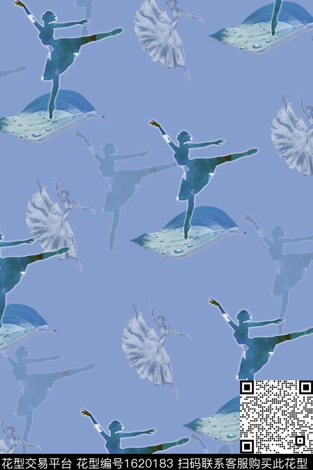 彩色几何绿植树叶人物数码印花华亿平台下载（图片编号: 1620183） - 瓦栏（Walan）