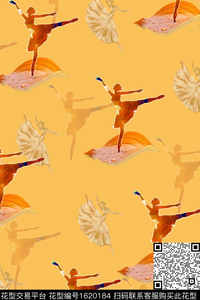 趣味芭蕾舞人物数码印花华亿平台下载（图片编号: 1620184） - 瓦栏（Walan）