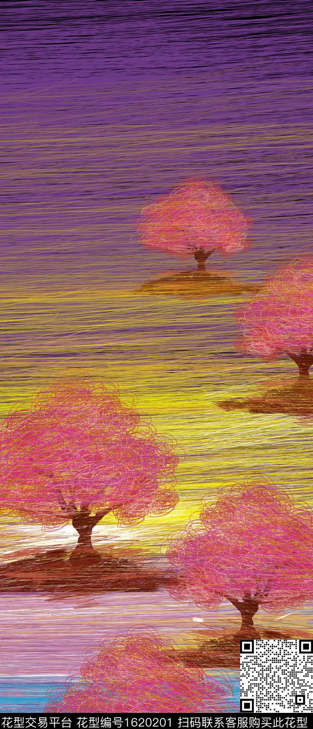 定位涂鸦线条画数码印花华亿平台下载（图片编号: 1620201） - 瓦栏（Walan）