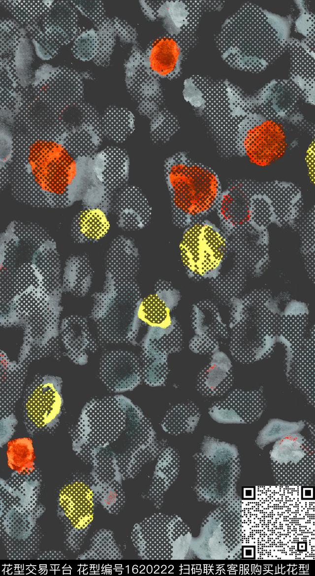 抽象波点肌理数码印花华亿平台下载（图片编号: 1620222） - 瓦栏（Walan）