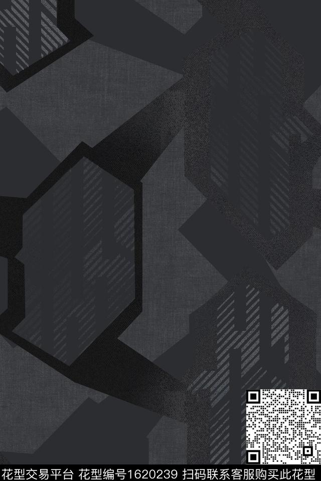 休闲线条混合拼接数码印花华亿平台下载（图片编号: 1620239） - 瓦栏（Walan）