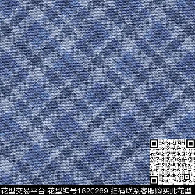 格子牛仔布纹数码印花华亿平台下载（图片编号: 1620269） - 瓦栏（Walan）