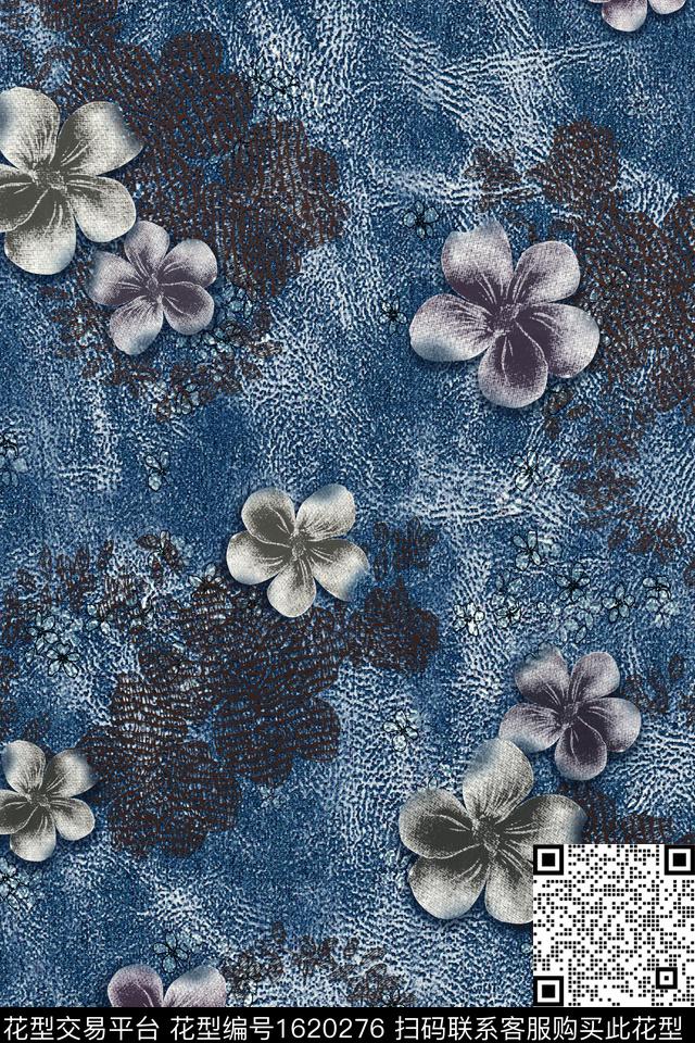 花卉中老年复古数码印花华亿平台下载（图片编号: 1620276） - 瓦栏（Walan）