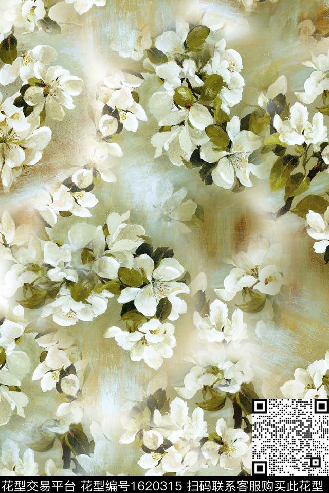 花卉油画华亿平台数码印花华亿平台下载（图片编号: 1620315） - 瓦栏（Walan）