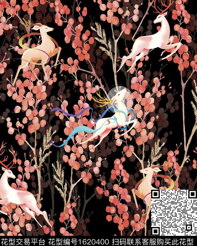 影花中国风花卉数码印花华亿平台下载（图片编号: 1620400） - 瓦栏（Walan）