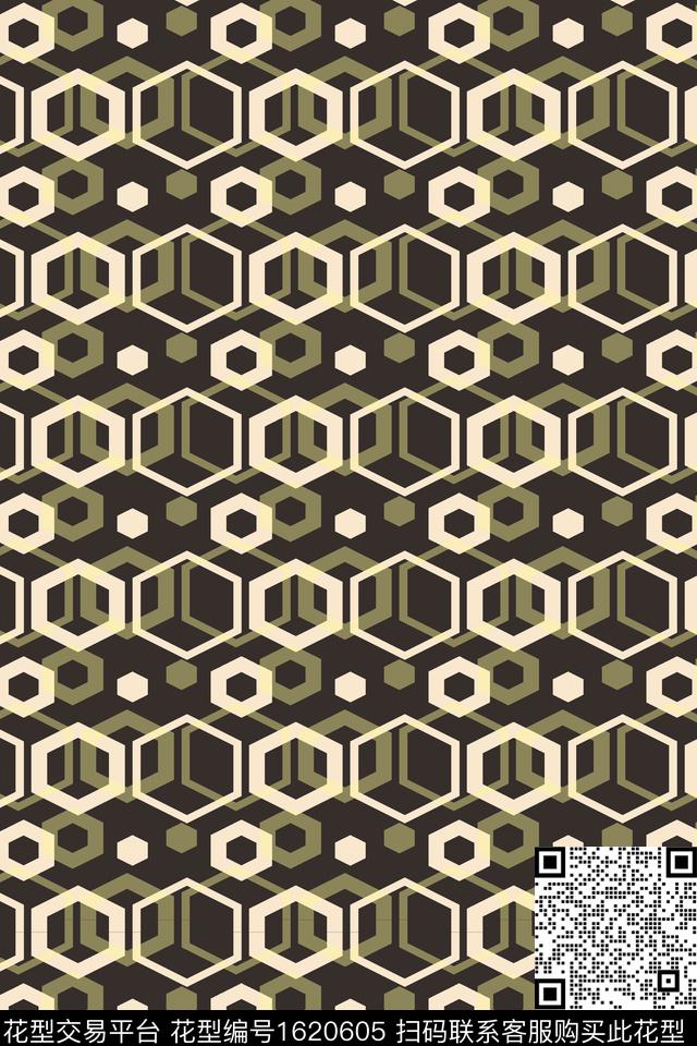 几何六连形传统印花华亿平台下载（图片编号: 1620605） - 瓦栏（Walan）