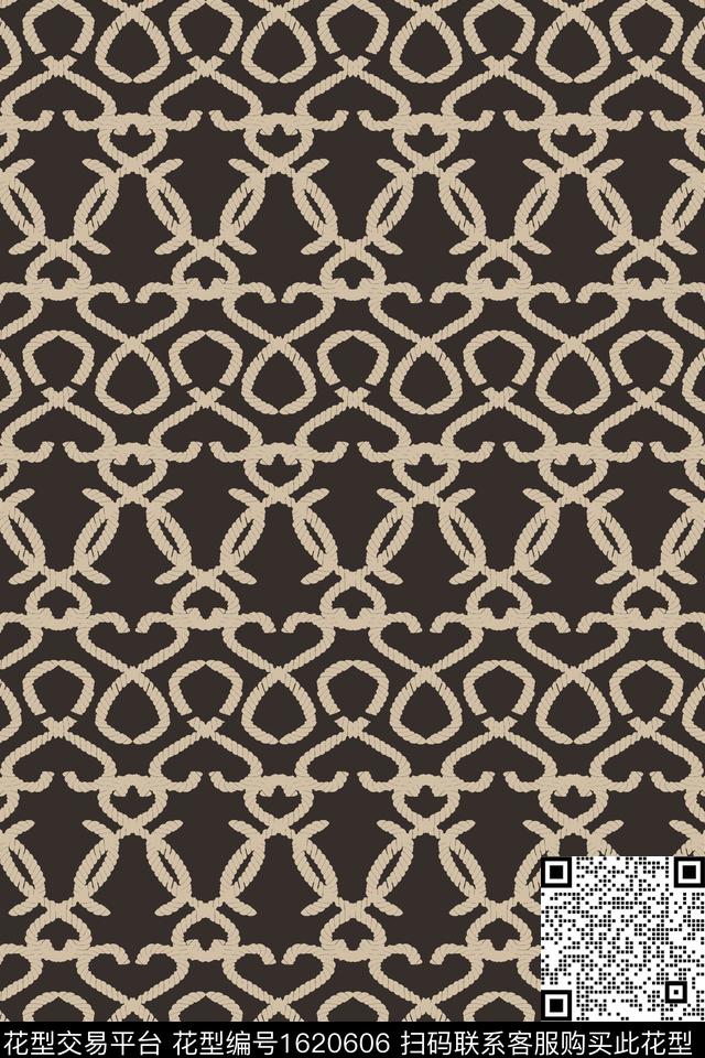 民族风连续线条传统印花华亿平台下载（图片编号: 1620606） - 瓦栏（Walan）