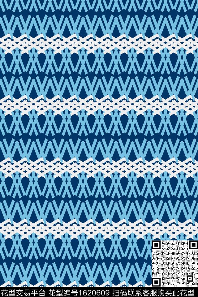 连续蓝色条纹传统印花华亿平台下载（图片编号: 1620609） - 瓦栏（Walan）