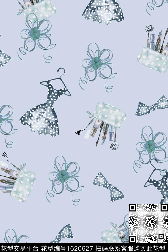 领带水彩连衣裙数码印花华亿平台下载（图片编号: 1620627） - 瓦栏（Walan）