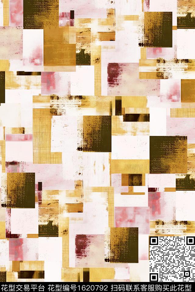 混合拼接晕染肌理数码印花华亿平台下载（图片编号: 1620792） - 瓦栏（Walan）