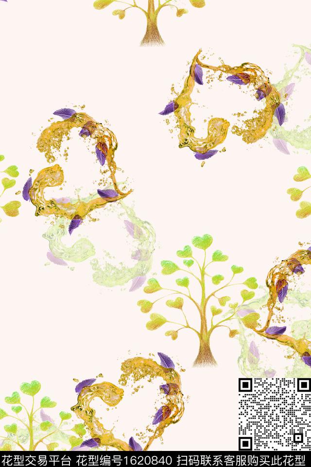 爱心休闲树林数码印花华亿平台下载（图片编号: 1620840） - 瓦栏（Walan）