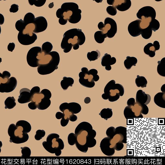 波点手绘花卉数码印花华亿平台下载（图片编号: 1620843） - 瓦栏（Walan）