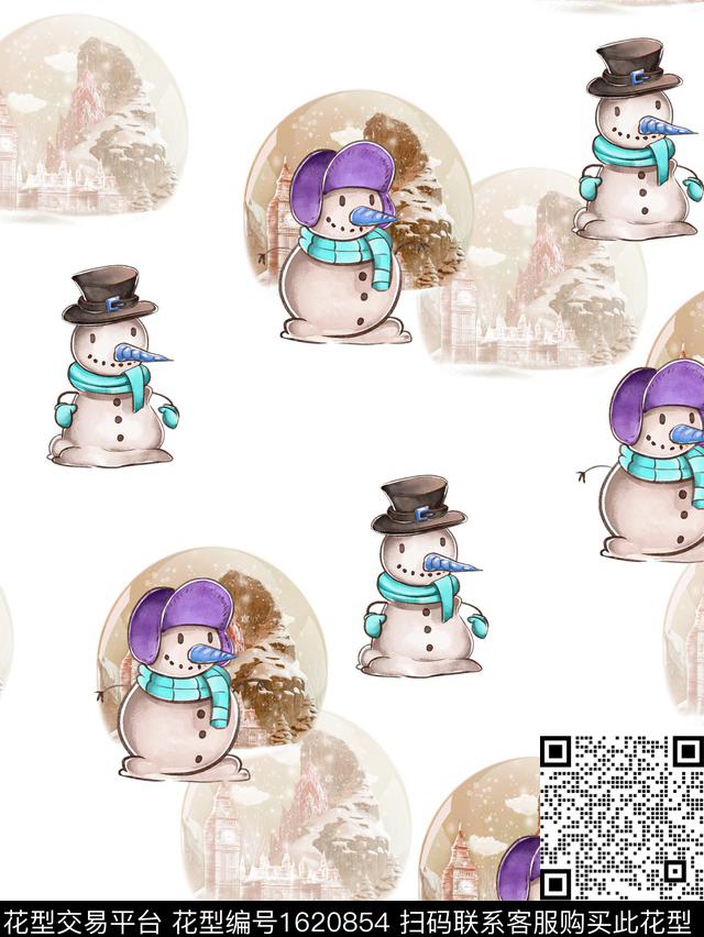 玩具卡通人物雪人数码印花华亿平台下载（图片编号: 1620854） - 瓦栏（Walan）