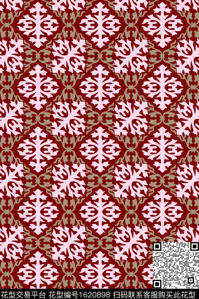 民族风民族纹样数码印花华亿平台下载（图片编号: 1620898） - 瓦栏（Walan）