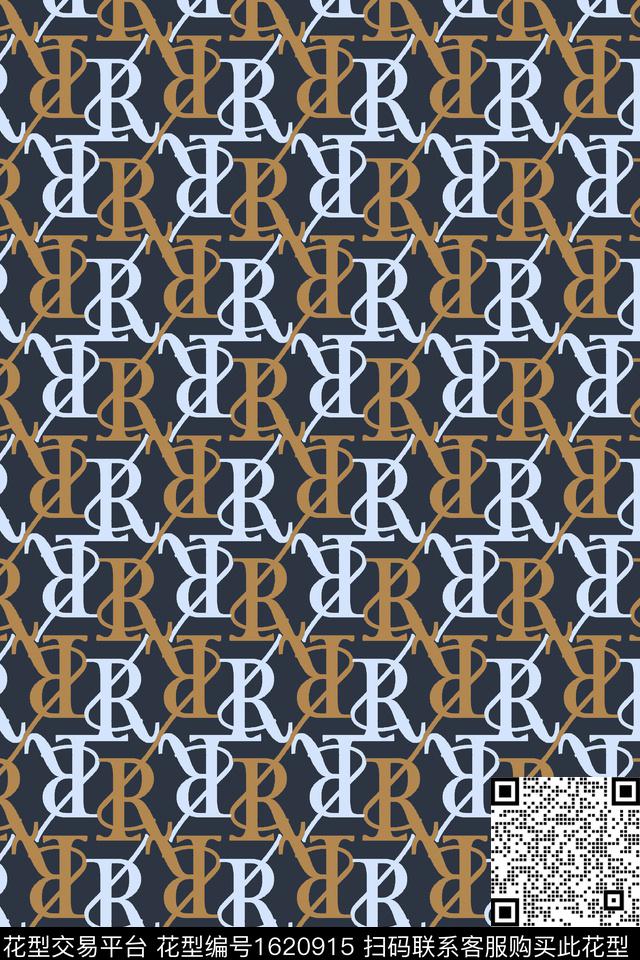 趣味字母连续传统印花华亿平台下载（图片编号: 1620915） - 瓦栏（Walan）