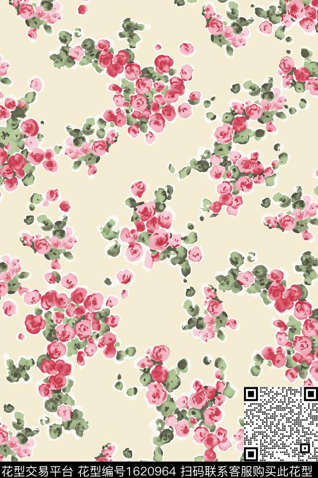 花卉春夏华亿平台满版散花数码印花华亿平台下载（图片编号: 1620964） - 瓦栏（Walan）