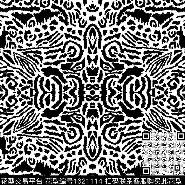 黑白对称复古传统印花华亿平台下载（图片编号: 1621114） - 瓦栏（Walan）