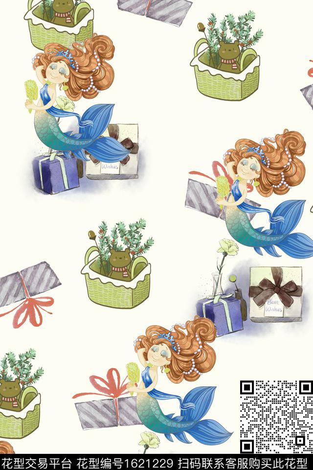 美人鱼卡通人物礼物数码印花华亿平台下载（图片编号: 1621229） - 瓦栏（Walan）