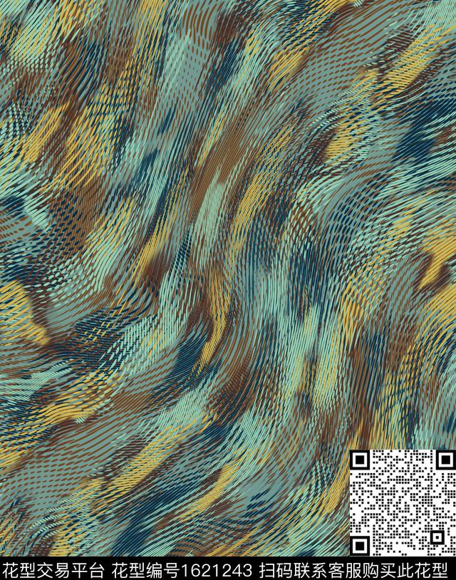 肌理迷彩抽象数码印花华亿平台下载（图片编号: 1621243） - 瓦栏（Walan）