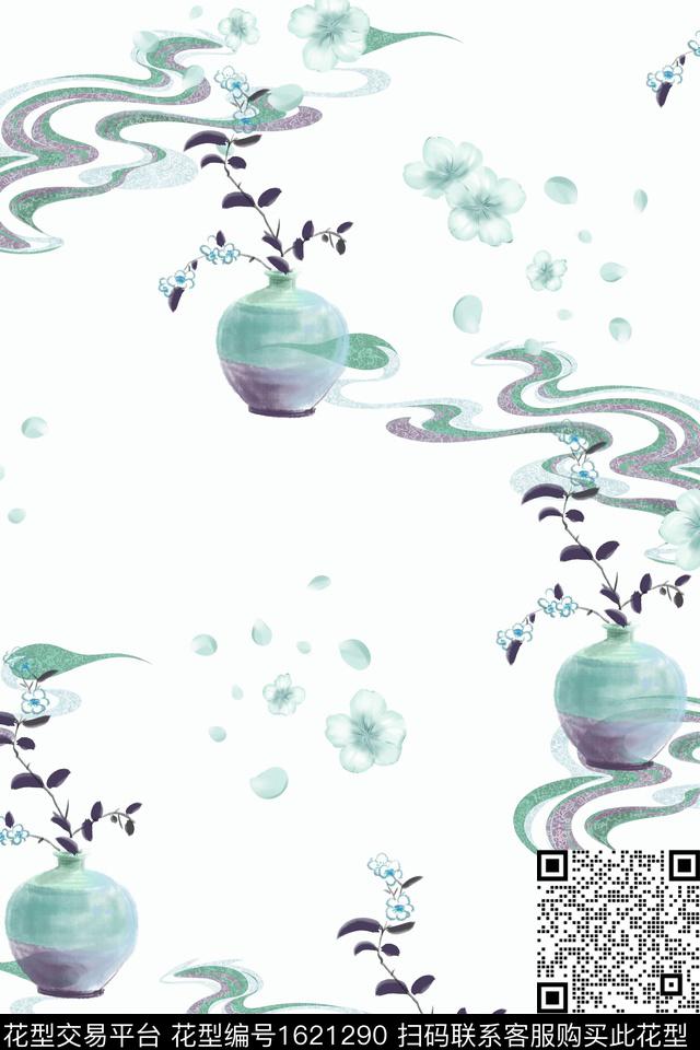 小清新小碎花祥云数码印花华亿平台下载（图片编号: 1621290） - 瓦栏（Walan）