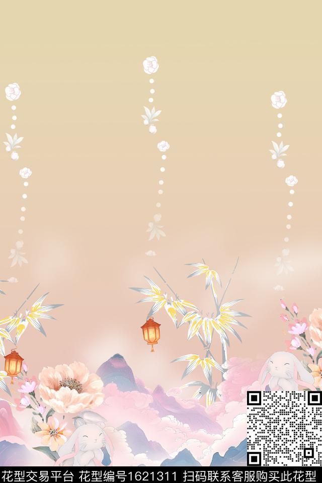 山川竹子花卉数码印花华亿平台下载（图片编号: 1621311） - 瓦栏（Walan）