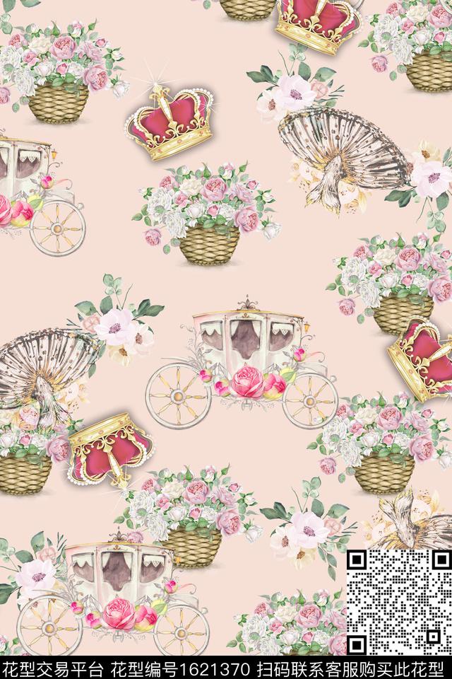 花卉马车皇冠数码印花华亿平台下载（图片编号: 1621370） - 瓦栏（Walan）