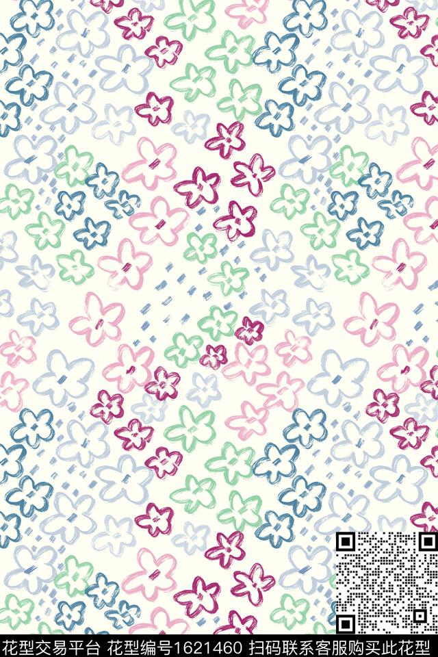 小清新花卉小碎花数码印花华亿平台下载（图片编号: 1621460） - 瓦栏（Walan）