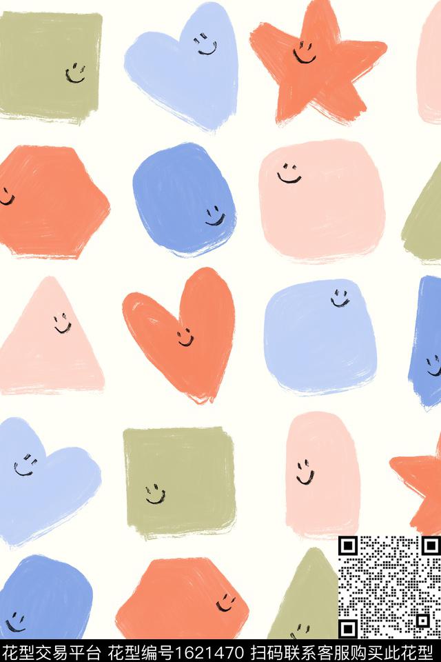 小清新趣味可爱数码印花华亿平台下载（图片编号: 1621470） - 瓦栏（Walan）