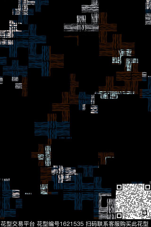休闲抽象暗色系数码印花华亿平台下载（图片编号: 1621535） - 瓦栏（Walan）