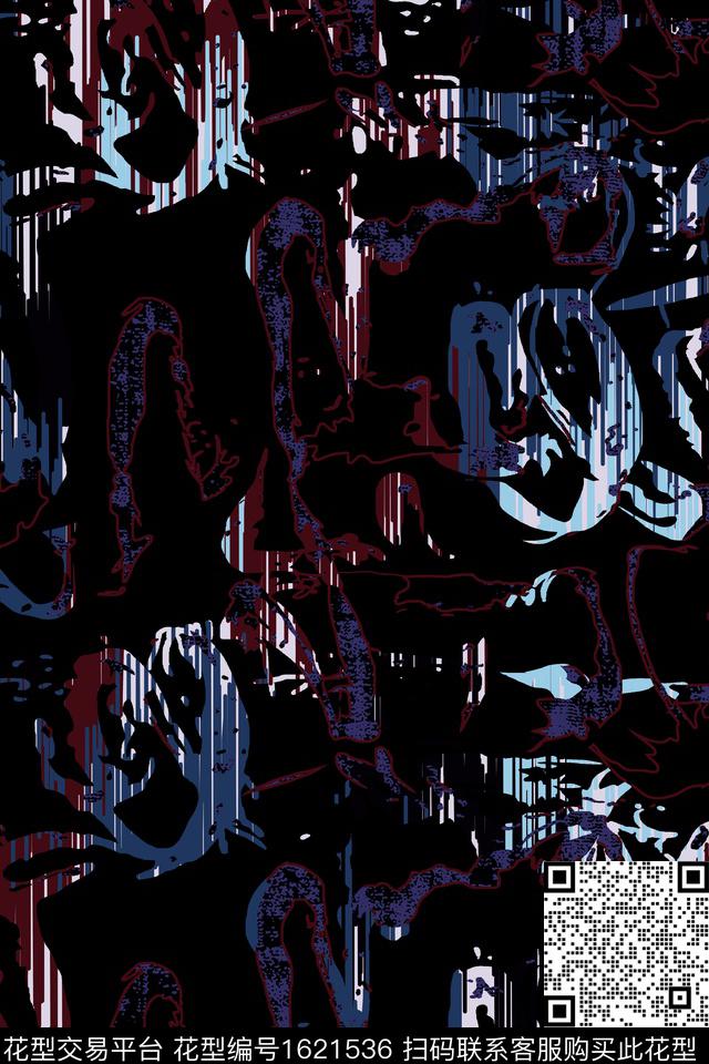 休闲抽象暗色系数码印花华亿平台下载（图片编号: 1621536） - 瓦栏（Walan）