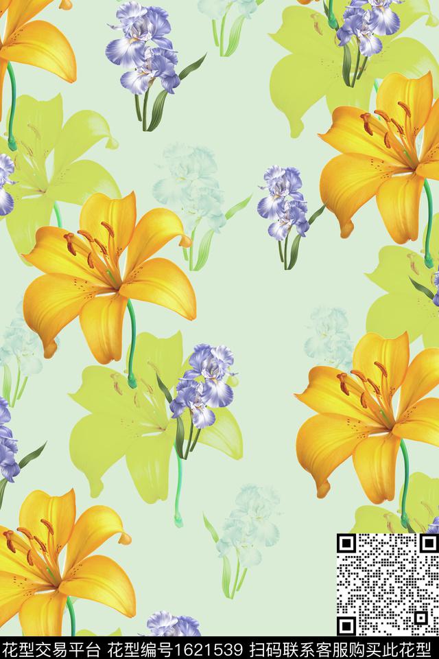 花卉春夏华亿平台影花数码印花华亿平台下载（图片编号: 1621539） - 瓦栏（Walan）