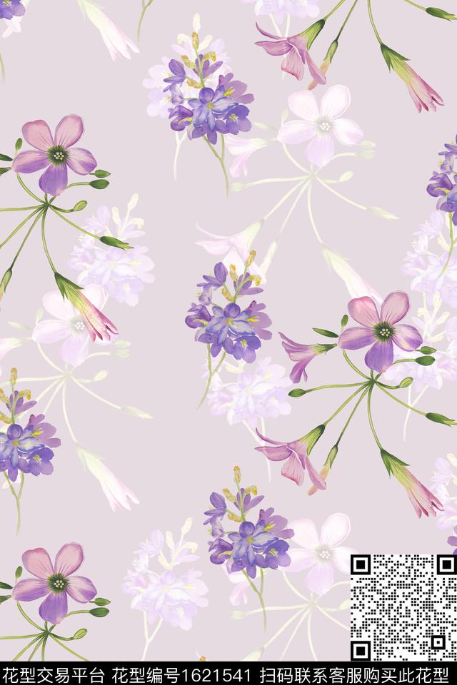花卉春夏华亿平台水彩花卉数码印花华亿平台下载（图片编号: 1621541） - 瓦栏（Walan）