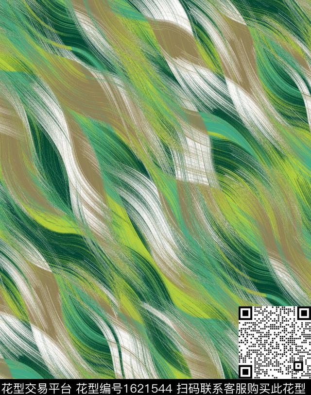 靛蓝肌理复古数码印花华亿平台下载（图片编号: 1621544） - 瓦栏（Walan）