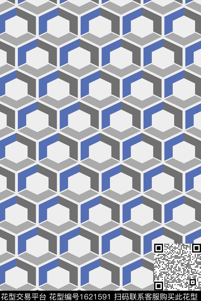 几何菱形传统印花华亿平台下载（图片编号: 1621591） - 瓦栏（Walan）