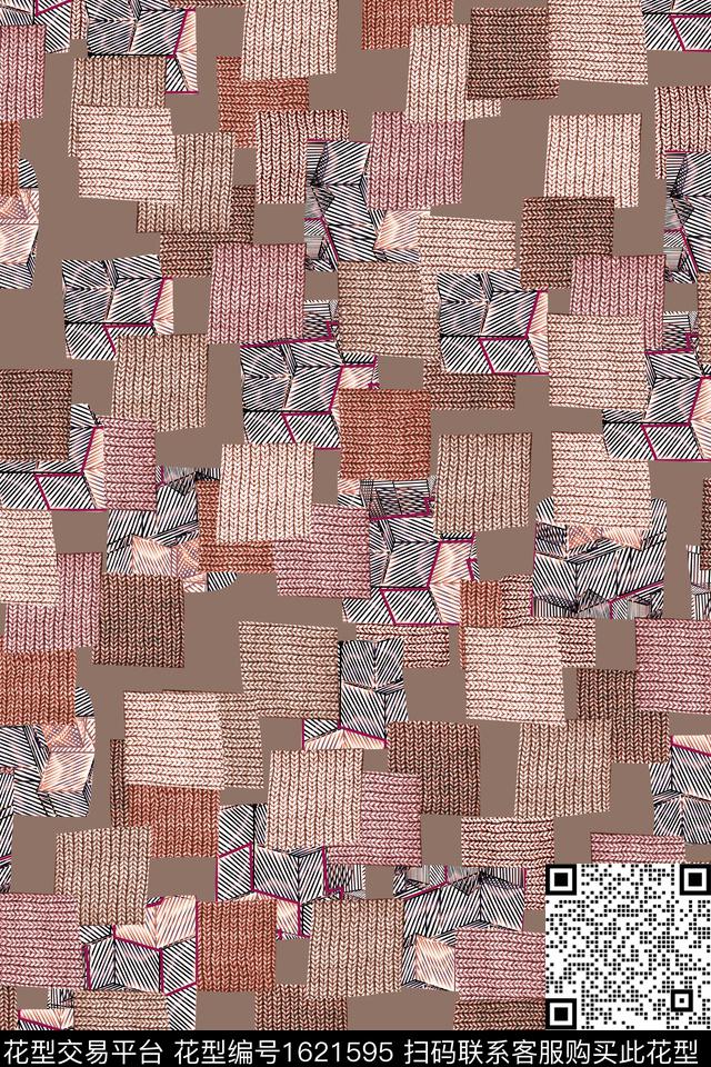 中老年几何毛线数码印花华亿平台下载（图片编号: 1621595） - 瓦栏（Walan）