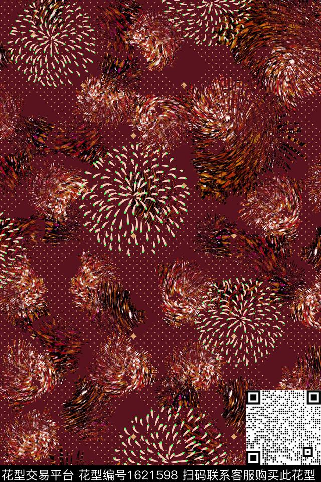 波点中老年抽象数码印花华亿平台下载（图片编号: 1621598） - 瓦栏（Walan）