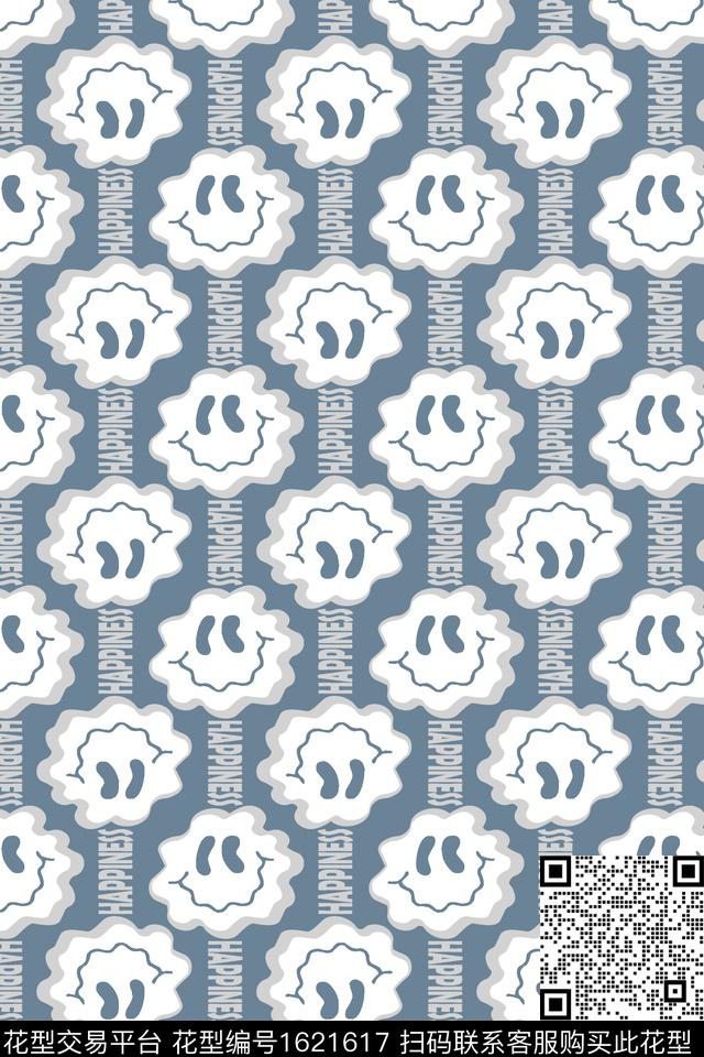 笑脸趣味字母数码印花华亿平台下载（图片编号: 1621617） - 瓦栏（Walan）