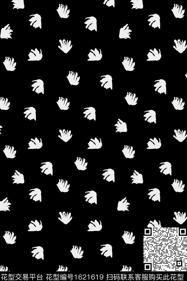 黑白抽象黑白华亿平台传统印花华亿平台下载（图片编号: 1621619） - 瓦栏（Walan）