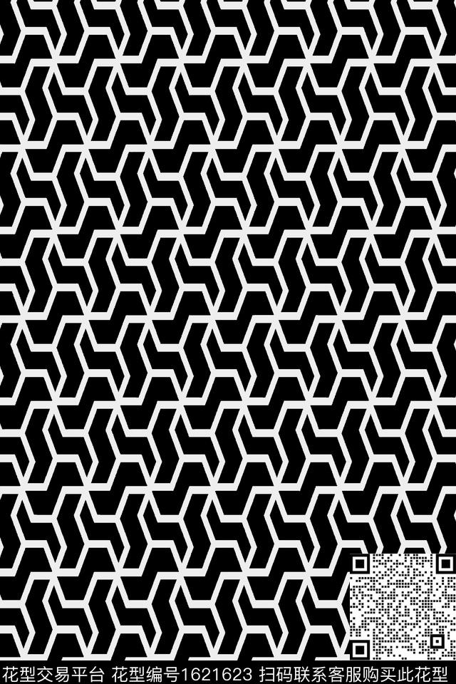 几何线条传统印花华亿平台下载（图片编号: 1621623） - 瓦栏（Walan）