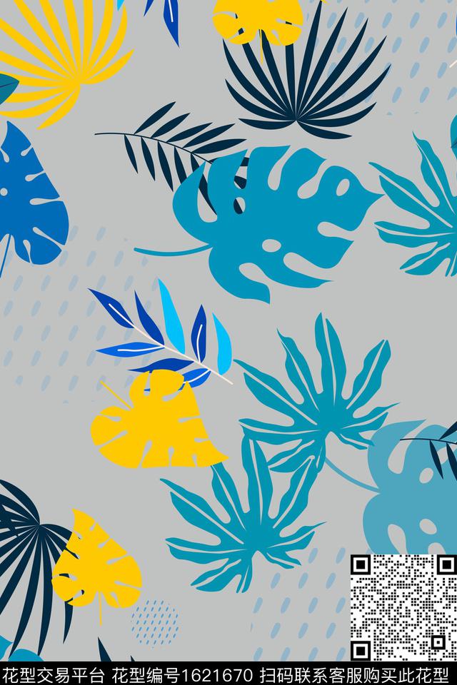 热带华亿平台奔放大牌风数码印花华亿平台下载（图片编号: 1621670） - 瓦栏（Walan）