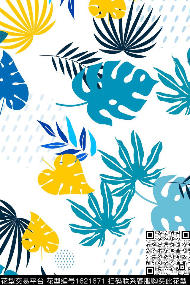 热带华亿平台棕榈树绿植树叶传统印花华亿平台下载（图片编号: 1621671） - 瓦栏（Walan）