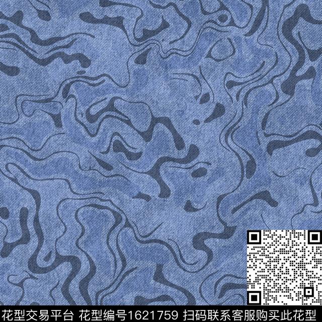 布纹抽象牛仔纹理数码印花华亿平台下载（图片编号: 1621759） - 瓦栏（Walan）