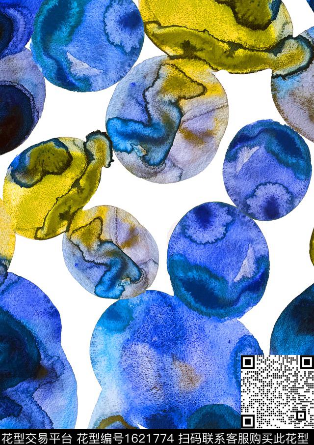 水彩晕染抽象数码印花华亿平台下载（图片编号: 1621774） - 瓦栏（Walan）