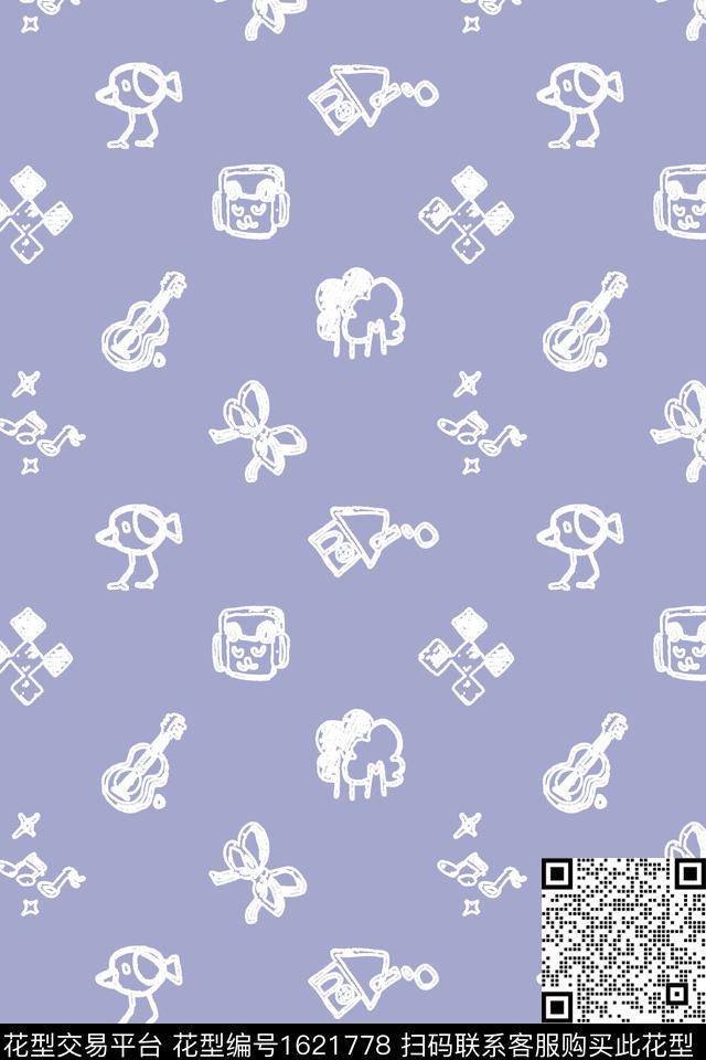 趣味房屋吉他数码印花华亿平台下载（图片编号: 1621778） - 瓦栏（Walan）