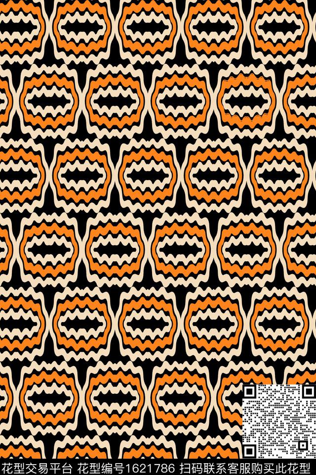 条纹连续波浪纹传统印花华亿平台下载（图片编号: 1621786） - 瓦栏（Walan）