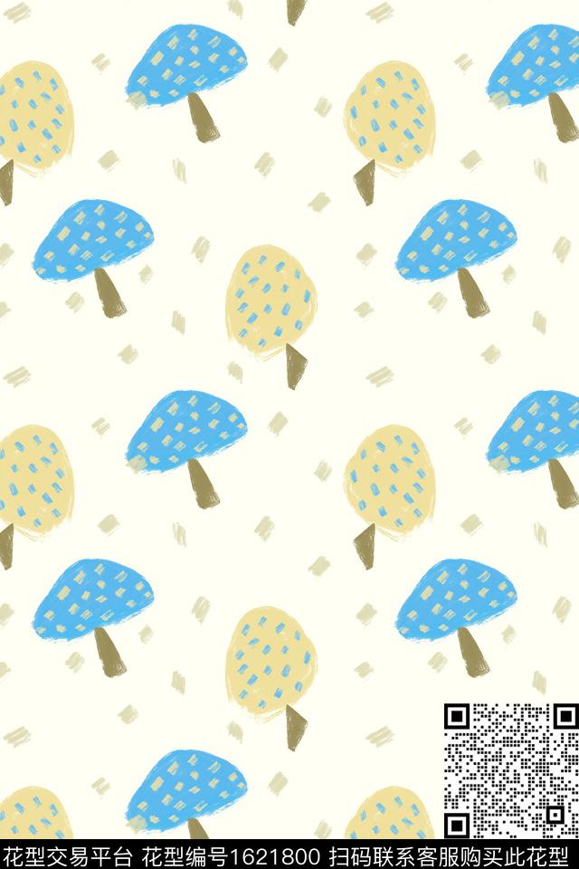 小清新趣味波点数码印花华亿平台下载（图片编号: 1621800） - 瓦栏（Walan）