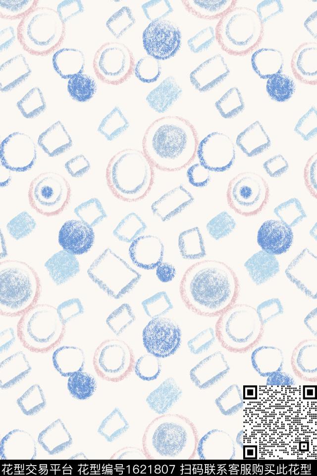 小清新几何趣味数码印花华亿平台下载（图片编号: 1621807） - 瓦栏（Walan）